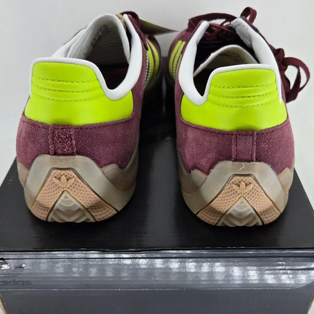 Adidas Puig Samba Maroon Semi Solar Yellow Suede Skate Shoes KK3742 Mens 10.5